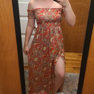 Earthbound Trading Co Patterned Maxi Dress (S) Small